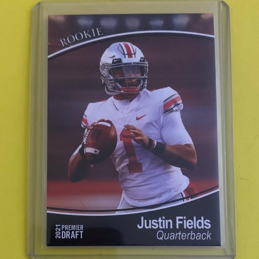 Justin Fields #53 [Rookie] 2021 Sage Premier Draft Football Trading Card